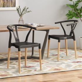 PLASTIC DINING CHAIR SET OF 2