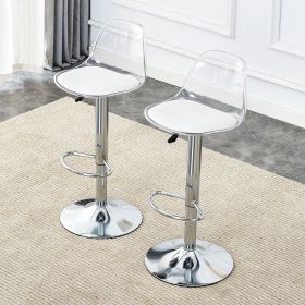 Modern minimalist bar chairs and bar stools. Can rotate 360 ° and adjust lifting. PET backrest and PU seats. Set of 2. Suitable for bars, restaurants
