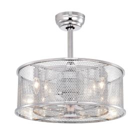 20.4'' 3 ABS Fan Blades Dual Shade Modern Ceiling Fan with Remote Control, Noiseless Reversible AC Motor for Bedroom/Living Room/Study/Patio,Chrome