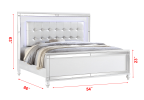Sterling Full 4 PC LED Bedroom set made with wood in White Color