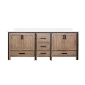 Rustic Barnwood Double Bath Vanity 84 in. W x 22 in. D, with White Quartz Top