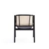 Manhattan Comfort Versailles Armchair in Black and Natural Cane