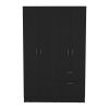 Vaupes Armoire, Double Door Cabinet, One Drawer, Five Interior Shelves, Rod -Black / White