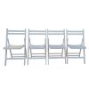 Furniture Slatted Wood Folding Special Event Chair - White, Set of 4, FOLDING CHAIR, FOLDABLE STYLE