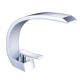 Bathroom Sink Faucet, Unique Design Single Handle Single Hole Lavatory Faucet (Color: Chrome)